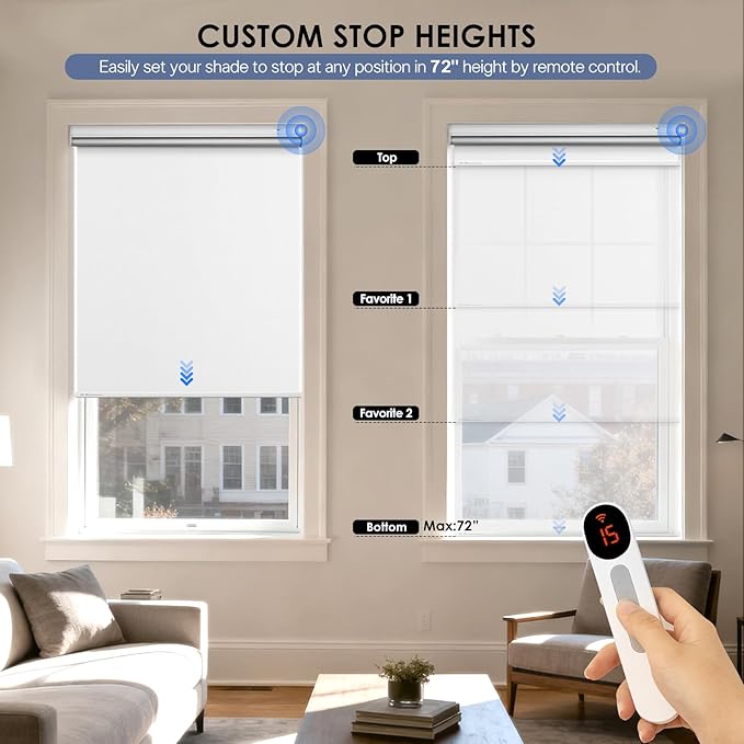 Motorized Roller Blinds with Remote Control & Solar Panel - Image 5