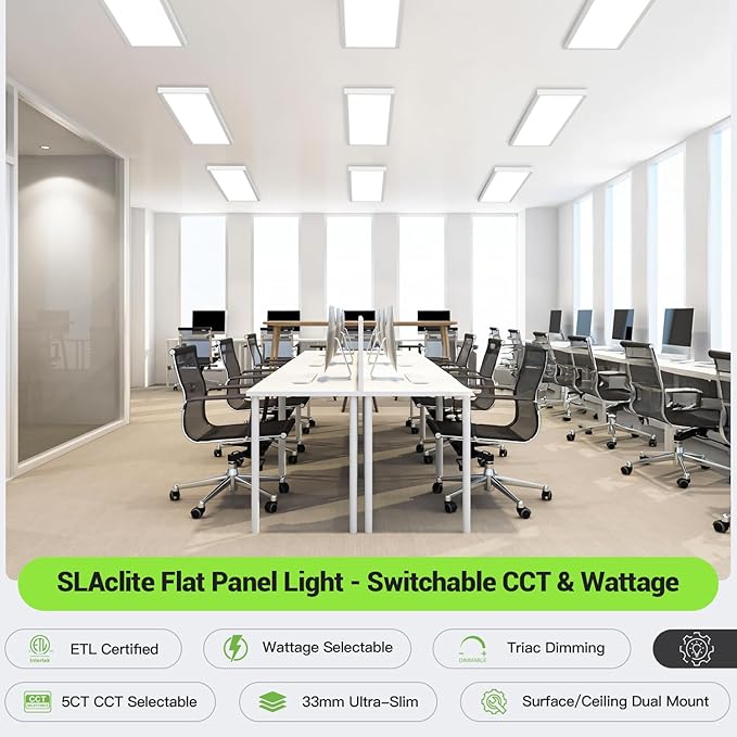 1x4 LED Flat Panel Light, Surface Mount Ceiling Light, 5CCT - Image 2