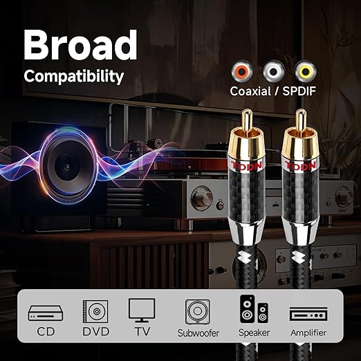 TODN Digital Coaxial Audio Cable 75-Ohm - Image 7
