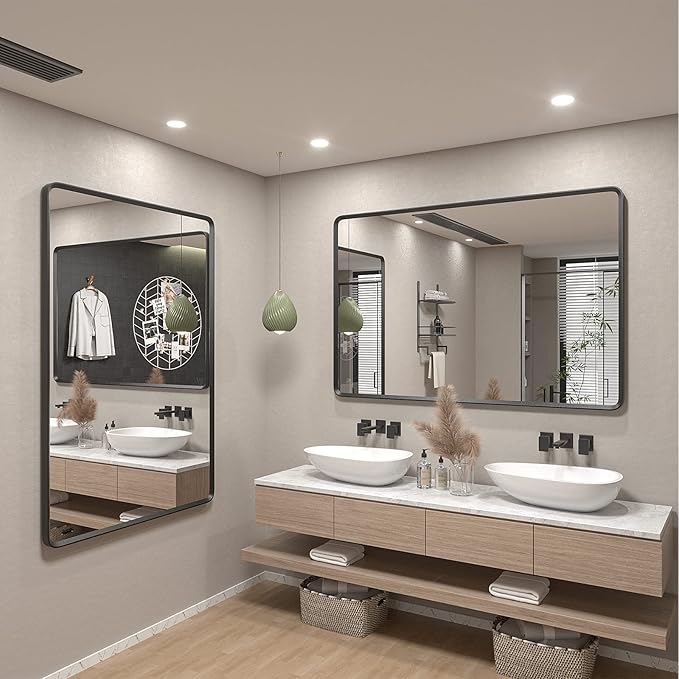 66x36 Inch Black Matte Framed Mirror - Image 5