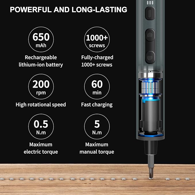 STREBITO Mini Electric Screwdriver Set 155 in 1 Small Electric Screwdriver - Image 3