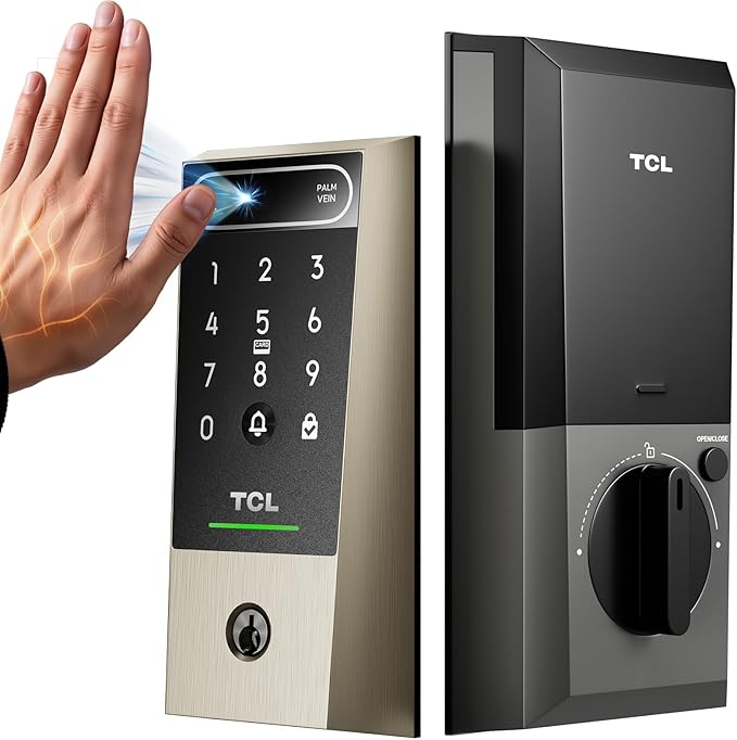 TCL D2 Pro Smart Lock with Palm Vein Recognition, 10000mAh Rechargeable Battery by TCL