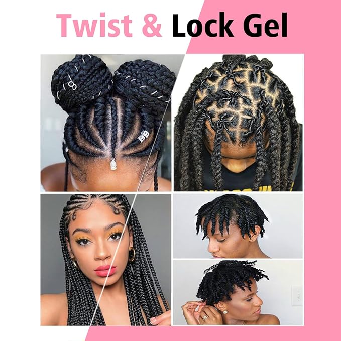 Braid Gel Good for Twist, Edge No Flake Extra Hold High Shine Braiding Gel & - Image 5