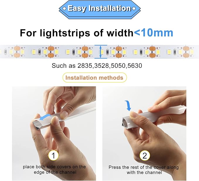 VST 10pack 3.3ft LED Channel, V Shape Led Diffuser Channel, LED Aluminum - Image 3