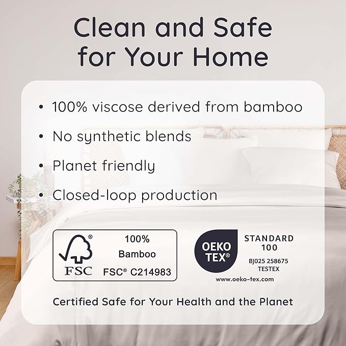 Bambaw 100% Viscose Derived from Bamboo Fitted Sheet Twin Size, Cooling Fitted - Image 6