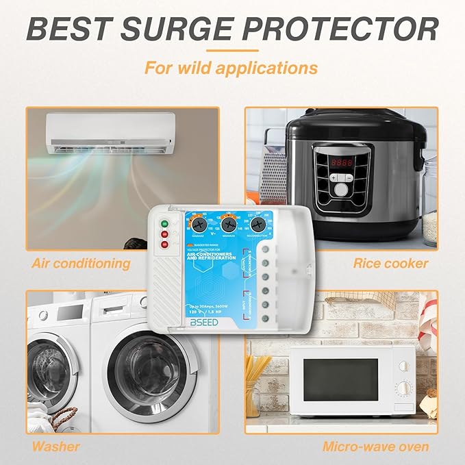 BSEED Surge Protector Outlet for Refrigerator, Wiring Heavy Duty Power Surge - Image 6