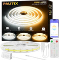 PAUTIX COB LED Strip Light White CCT Tunable 32.8ft/10m, UL-Listed 6400LEDs by PAUTIX