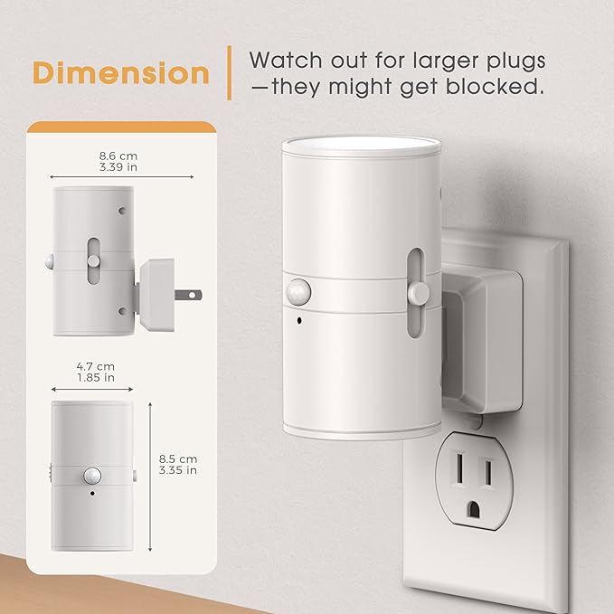 Briignite Motion Sensor Night Light, 2 Pack Motion Activated Plug in Night - Image 5