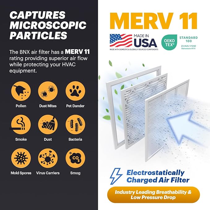 BNX TruFilter 20x20x4 MERV 11 Air Filter 2-Pack - Image 3
