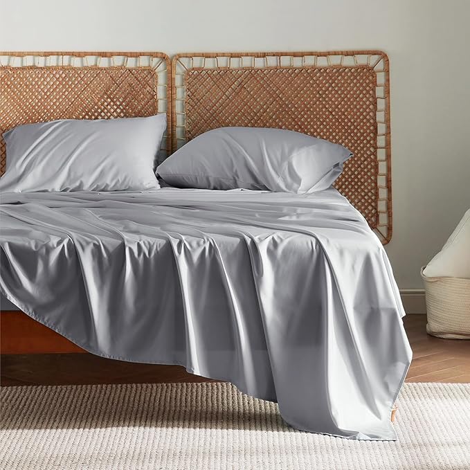 Bedsure California King Sheet Sets, Cooling Sheets, Rayon Derived from Bamboo by BEDSURE