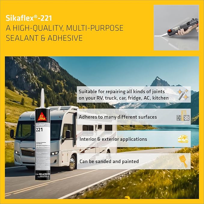 SIKA Sikaflex-221 Multi-Purpose Polyurethane Sealant/Adhesive, 10.1 fl oz - Image 3