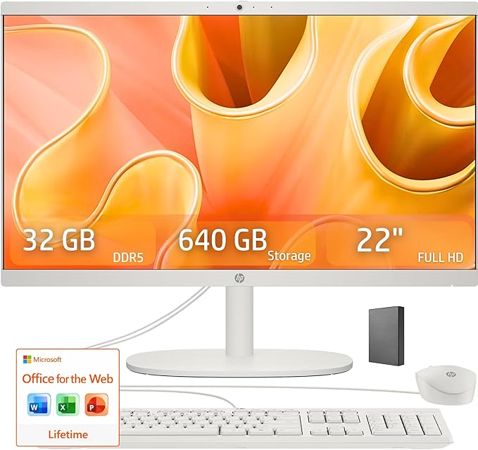 HP 2025 22" FHD All-in-One Desktop Computer • The New Version by HP