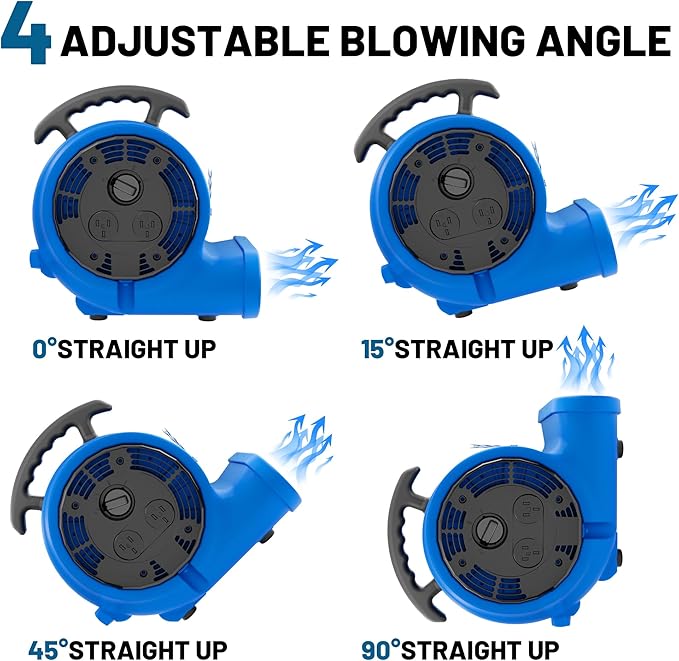 BSMTEK Air Mover Blower Fan, Industrial 1/3HP 1200CFM Monster Floor Blower - Image 5