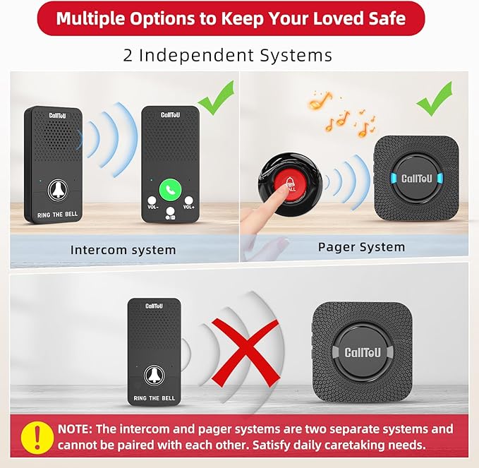 CallToU Caregiver Pager Alert Button Intercoms Wireless - Image 8