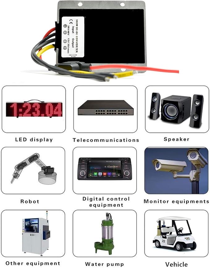 QJFCare Waterproof DC Buck Converter Voltage Regulator 36V 48V Step Down to 12V - Image 8
