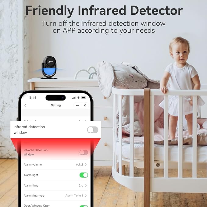 CPVAN WiFi Motion Sensor Alarm, 125dB Wireless Smart PIR Motion Detector Alarm - Image 4