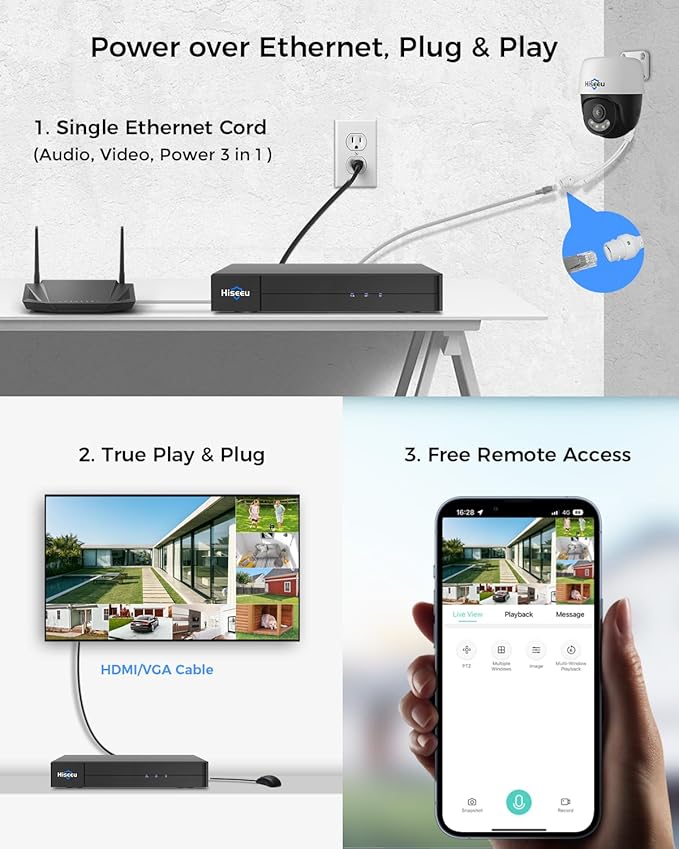 Hiseeu 6MP PoE Secuirty Camera System, - Image 8