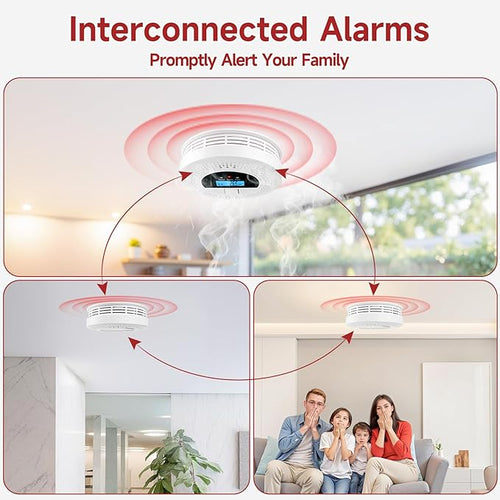 1-Pack Interconnected Smoke and Carbon Monoxide Detector, Test Button & - Image 2