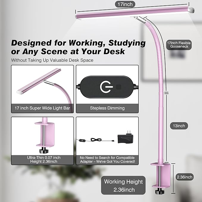 Airlonv LED Desk Lamp for Office Home, Eye-Caring Desk Light - Image 3
