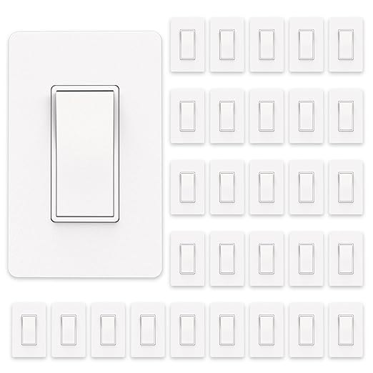 ThunderWay Matte White Single Pole Decorator Light Switch by ThunderWay