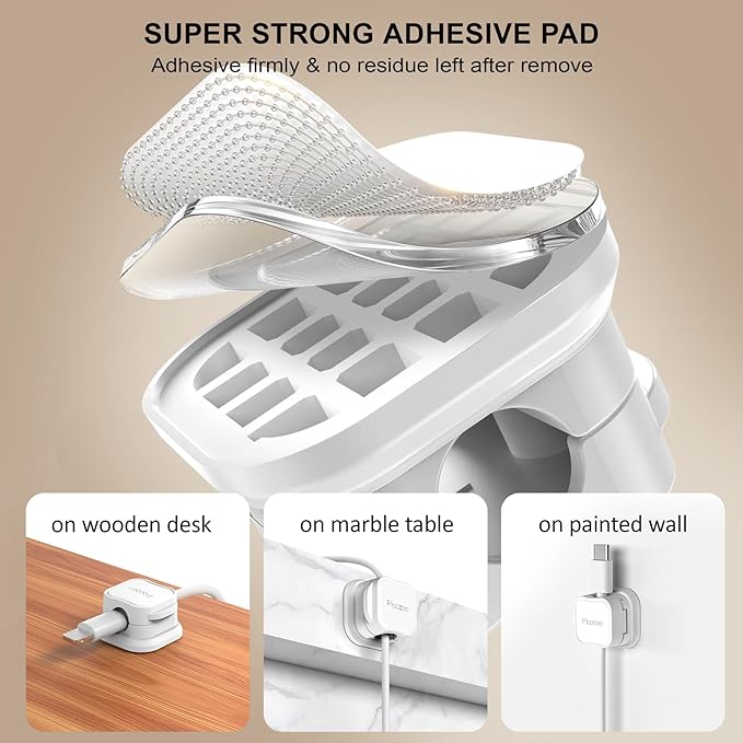 12 Pack Magnetic Cable Clip Organizer Cord Holder, Picozon Adhesive Cable - Image 6