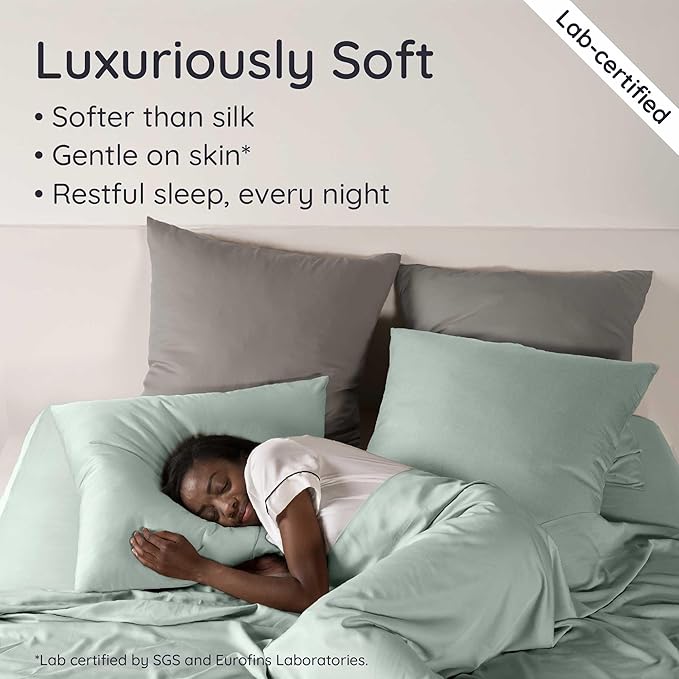 Bambaw King Sheets Set 4pcs – 100% Viscose Derived from Bamboo Sheets King Size - Image 4