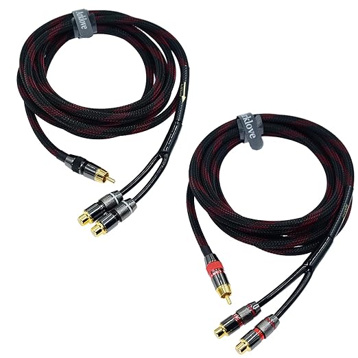 Arklove 20ft Shielded RCA Splitter Subwoofer Stereo Audio Video Cable 1 Male to by Arklove