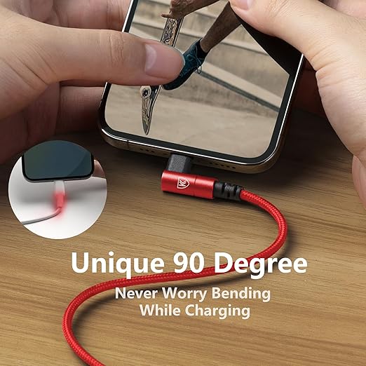 3Pack 90 Degree Lightning Cable, iPhone Charger Cable 6ft, Long Cable Fast - Image 6