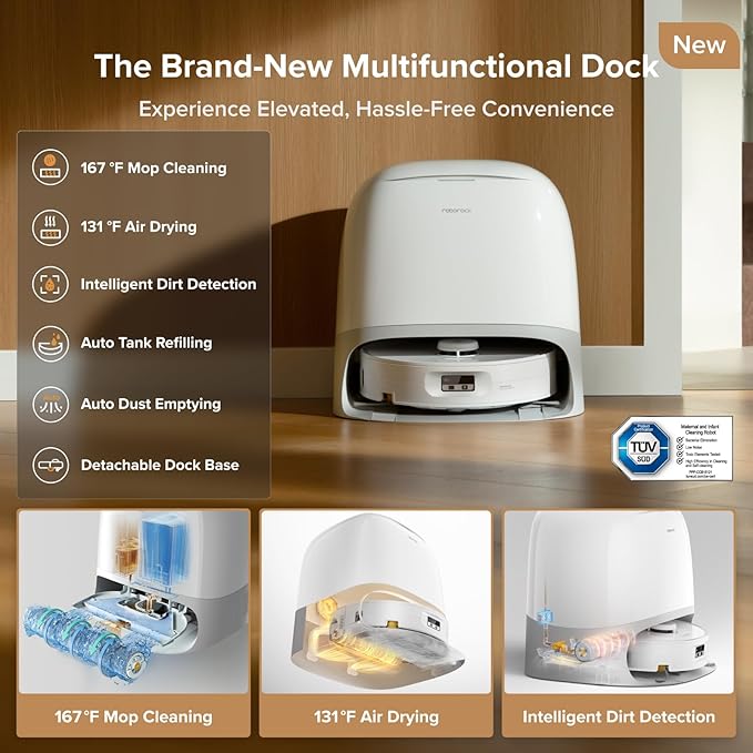roborock Qrevo Curv 2 Flow Robot Vacuum and Mop, SpiraFlow Real-Time - Image 7