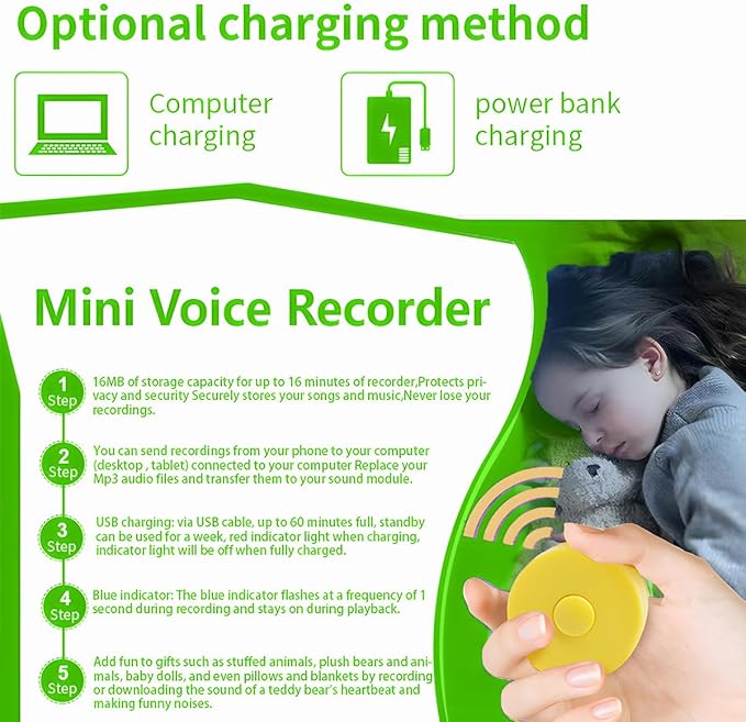 JRGKJCP 16 Minutes Voice Recorder, Record Custom Message - Image 7
