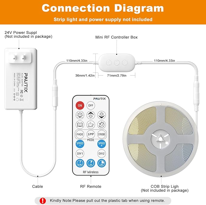 PAUTIX 2-Pack RF Remote LED Controller Dimmer, 18-Key Wireless Remote and - Image 4