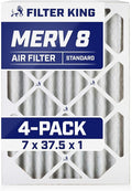 Filter King 7x37.5x1 Air Filter | 4-PACK | MERV 8 HVAC Pleated A/C Furnace by FilterKing