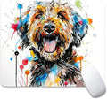 A Dog with Messy Drawings Square Mouse pad, Waterproof, Anti Slip Rubber Base by Goodsprout
