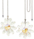 LEFERS Ceiling Fan Pull Chain, 2 Pieces 1.8" Crystal Glass Flower Pendants by L%C3%88FERS