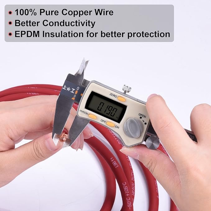 Shirbly 6 Gauge Battery Cable, 5FT Red + 5FT Black 6 AWG Pure Copper Wire - Image 3