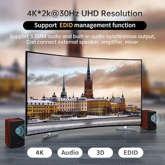 MT-VIKI 4K HDMI Matrix Switch 8X8 w/Web GUI & 3.5mm Stereo Audio Extraction - Image 4