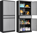 Metal Storage Cabinet with Doors and Shelves, Garage Storage Cabinets with Lock by SISESOL