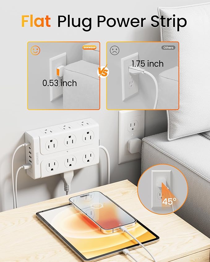 Zoxwzop Surge Protector Power Strip - Image 6