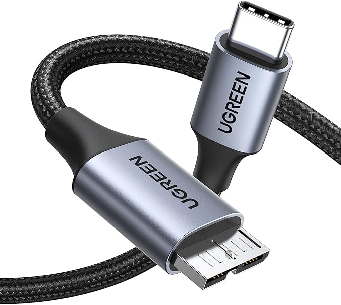 UGREEN 10 Gbps Micro B to USB C Hard Drive Cables, 3.3FT USB C to Micro B by UGREEN
