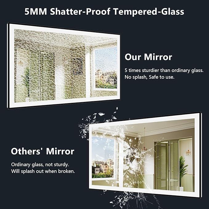 YEELAIT 88x38 Inch LED Bathroom Mirror - Image 7