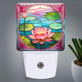 PODMemory Lotus Stained Glass Night Lights Plug into Wall by PODMemory