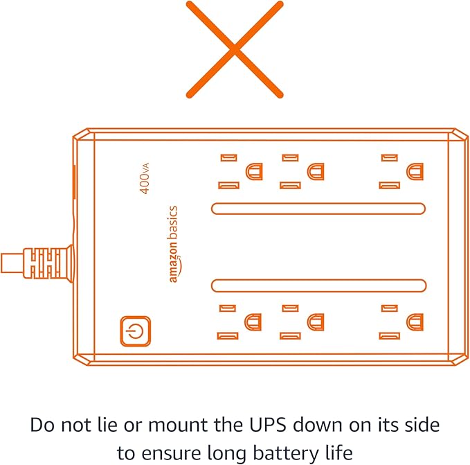 Amazon Basics UPS Battery Backup & Surge Protector 400VA/255W, 6 Outlets - Image 5
