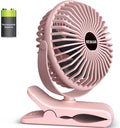 BESKAR Portable Clip on Fan Rechargeable, 4 Speeds Small Battery Operated Fans by BESKAR