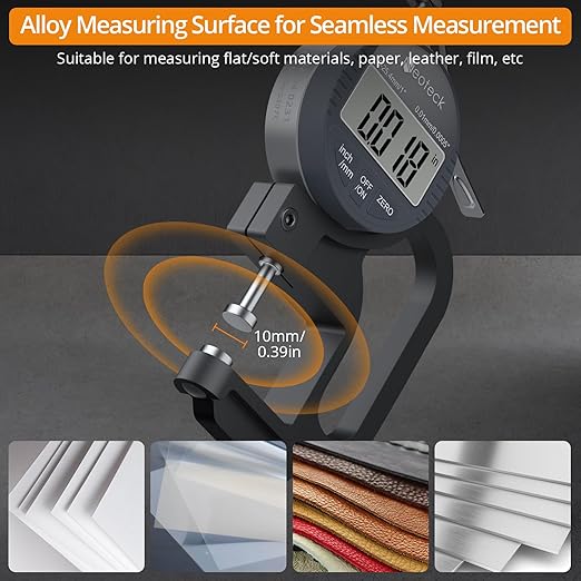 Neoteck Digital Thickness Gauge 1inch/25.4mm, 0.0005inch/0.01mm LCD Display - Image 4