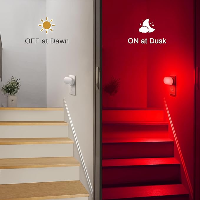 DORESshop Red Night Lights Plug into Wall, 4 Pack Dimmable Night Light - Image 2