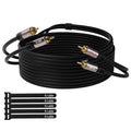 RCA Cable 50FT, 2RCA Male to 2RCA Male Stereo Audio Cable, 【Oxygen-Free Copper by Kxable
