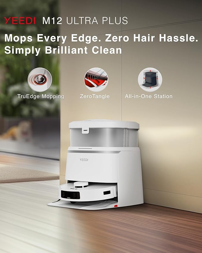 Yeedi M12 Ultra Plus Robot Vacuum & Mop – White Upgraded Version | 11800Pa - Image 9