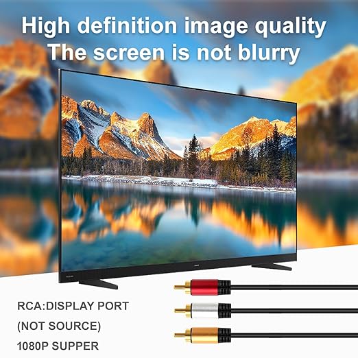 HDMI to RCA 6FT Cable with IC, HDMI Male to 3-RCA RD AV Cable Video Audio - Image 3