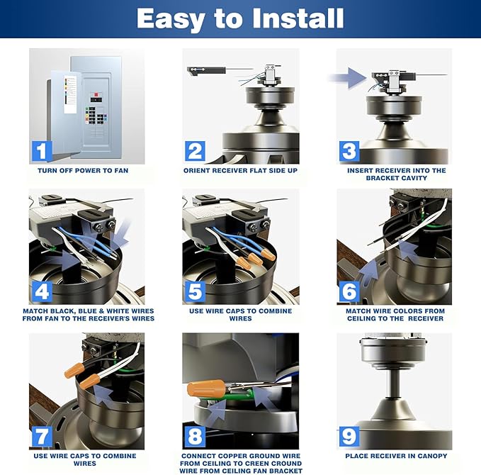 Universal Ceiling Fan Remote Control Kit Replacement - Image 6