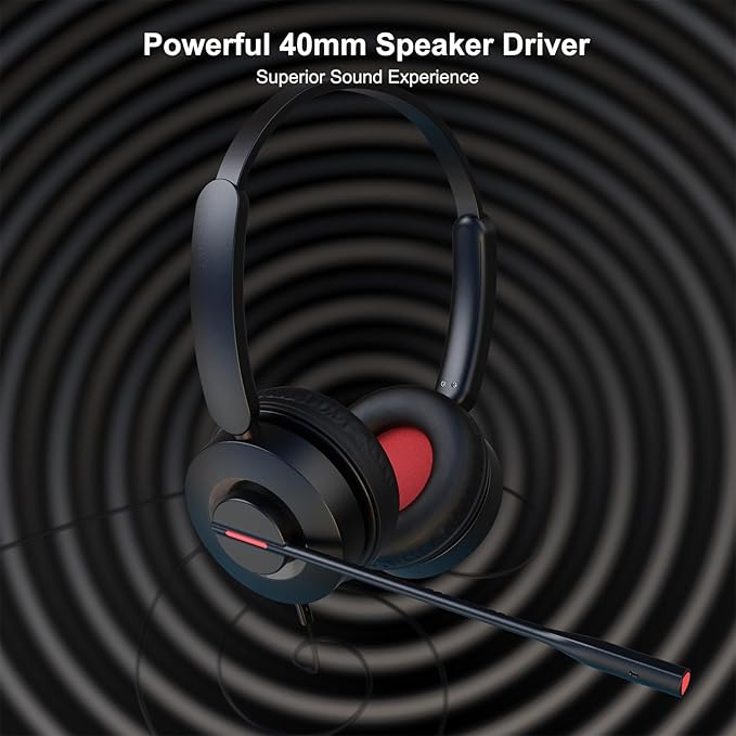 MAIRDI USB Headset with Microphone, 7.1 Surround Sound, USB-A/Type C/3.5mm - Image 5